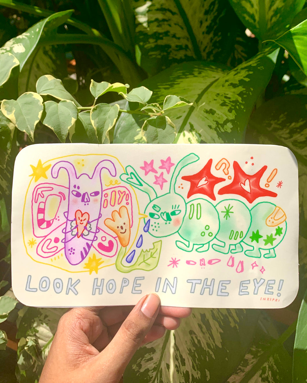 look hope in the eye! (bumper sticker)